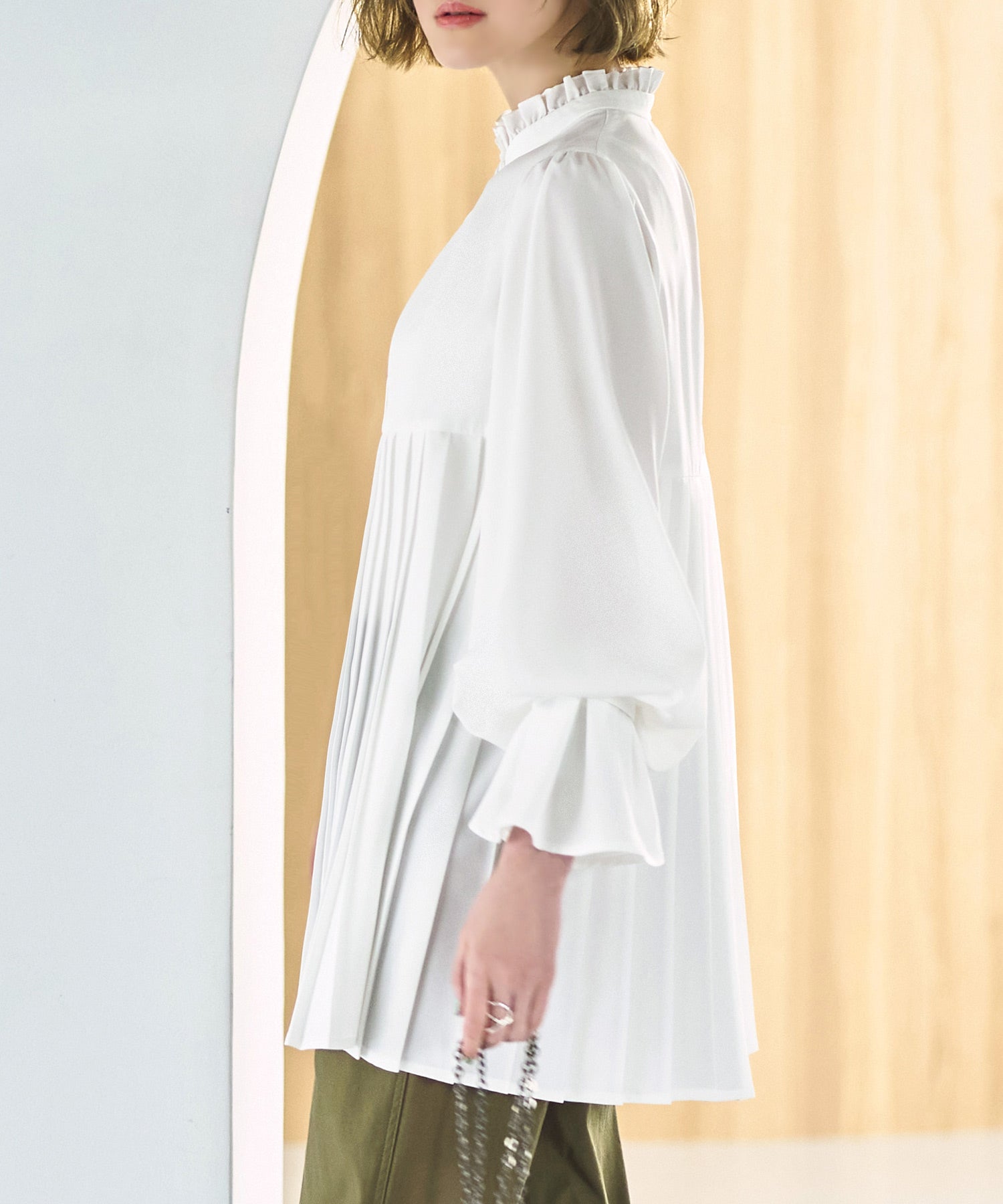 LOLL EVOTIC RUIRUE精品店百褶套衣襯衫