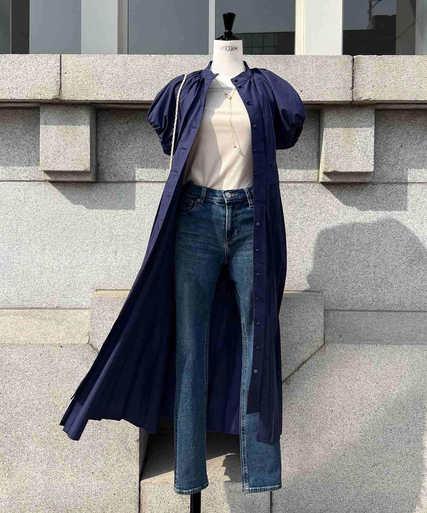 RUIRUE BOUTIQUE Pleated combination dress