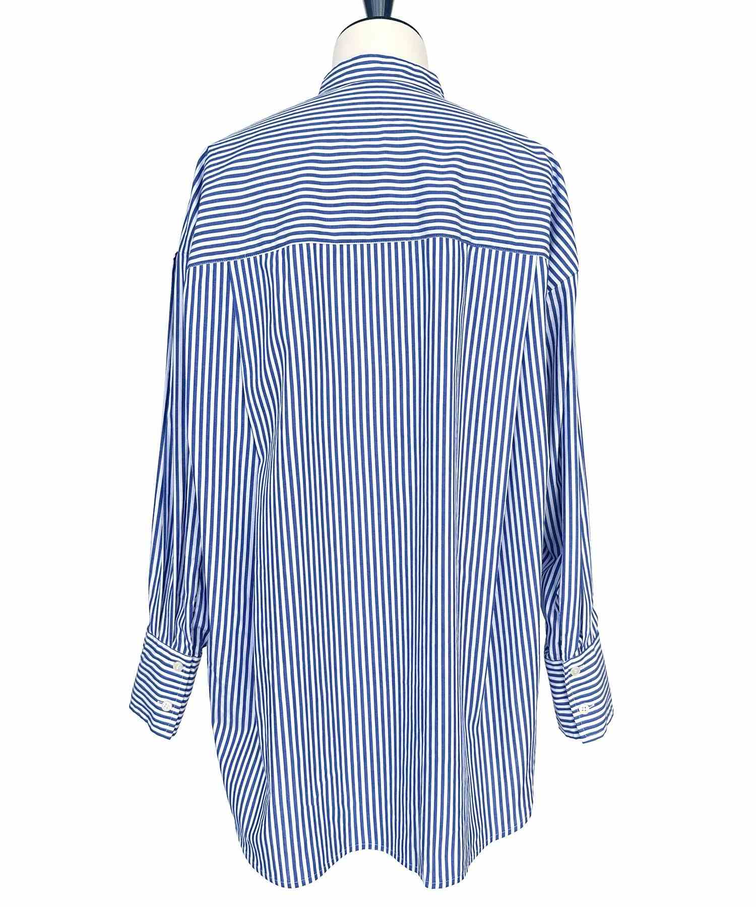 ルイルエブティック RUIRUE BOUTIQUE ストライプオーバーサイズ長袖シャツ （オフ×ブラック） オフ×ブラック