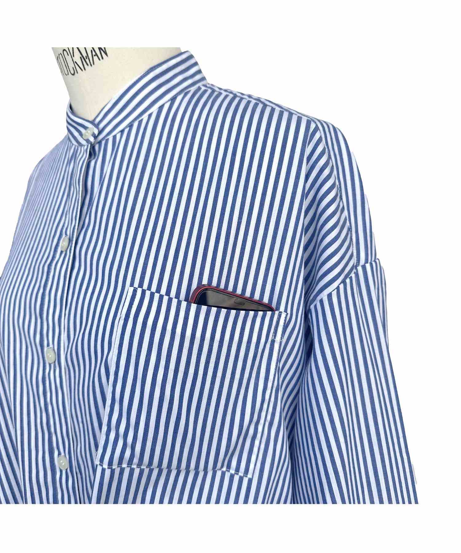 ルイルエブティック RUIRUE BOUTIQUE ストライプオーバーサイズ長袖シャツ （オフ×ブラック） オフ×ブラック