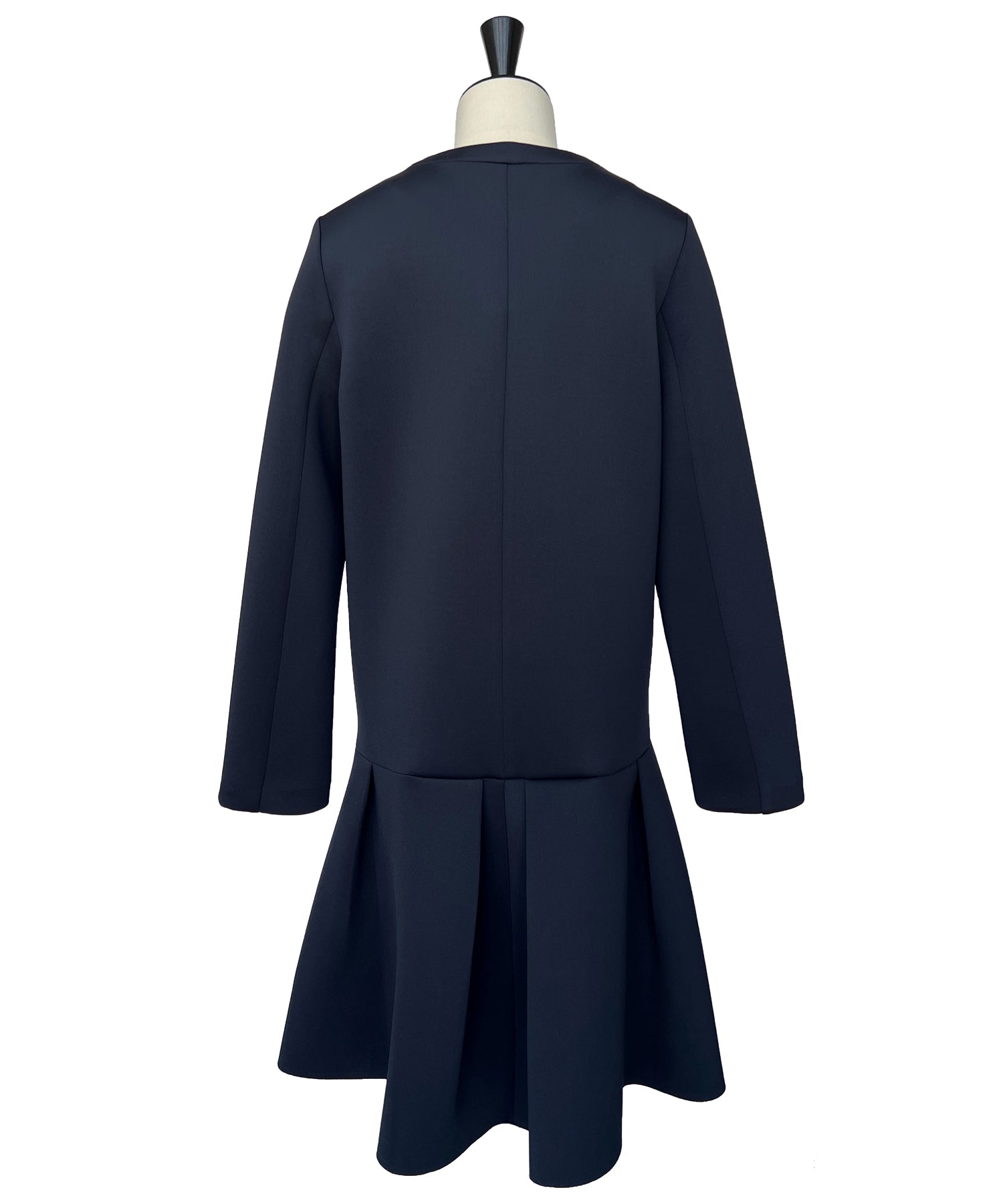 ルイルエブティック RUIRUE BOUTIQUE パールデザインダンボールニットフレアコート ｜ レディース アウター 羽織 体型カバー 保温 暖かい ロングコート フレア ノーカラー （ブラック） ブラック