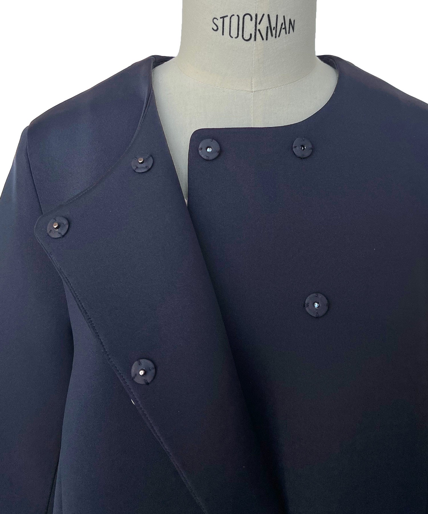 ルイルエブティック RUIRUE BOUTIQUE パールデザインダンボールニットフレアコート ｜ レディース アウター 羽織 体型カバー 保温 暖かい ロングコート フレア ノーカラー （ブラック） ブラック