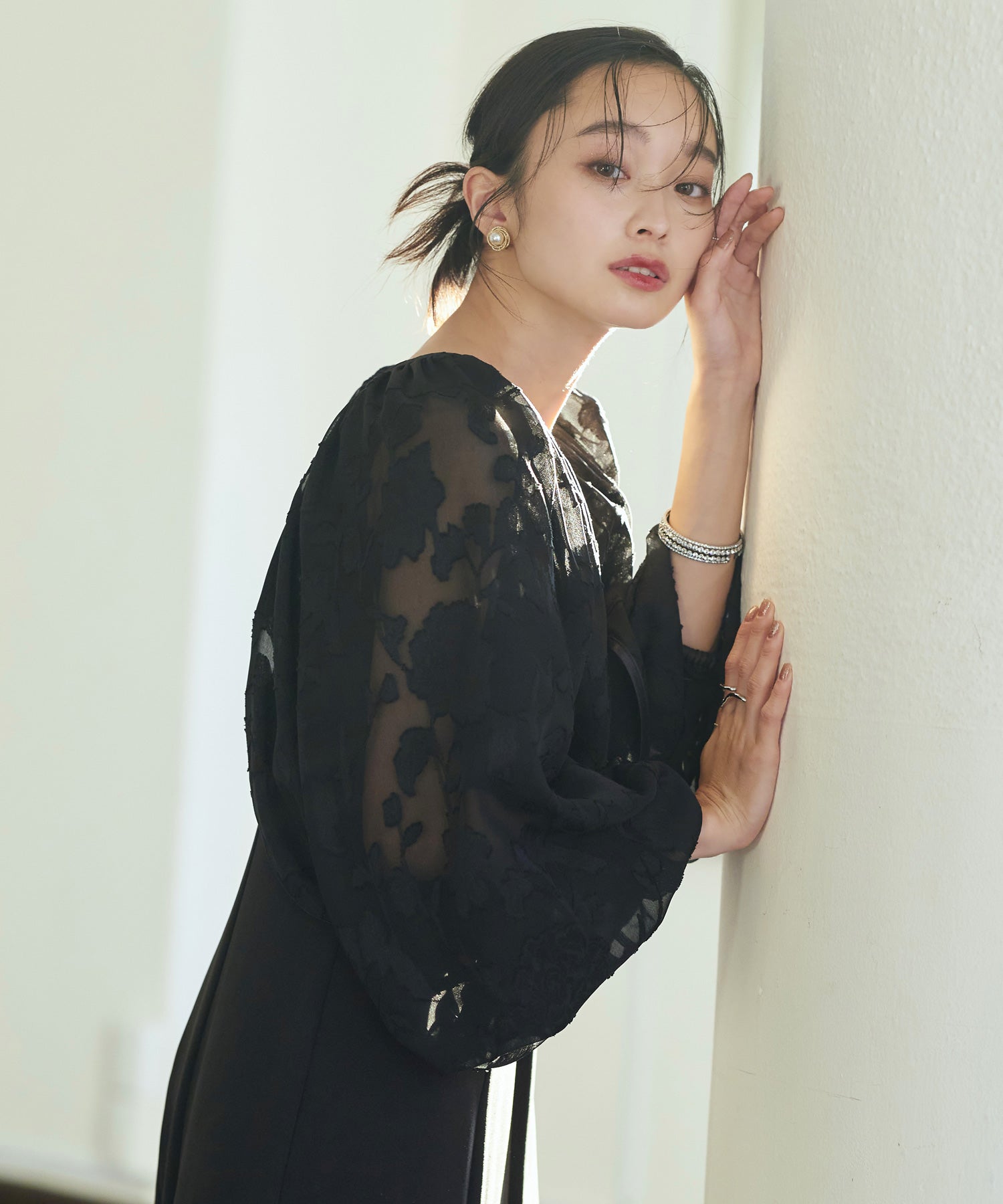 ルイルエブティック RUIRUE BOUTIQUE シアージャカードボレロ＆ナローマーメイドドレス （ブラック） ブラック