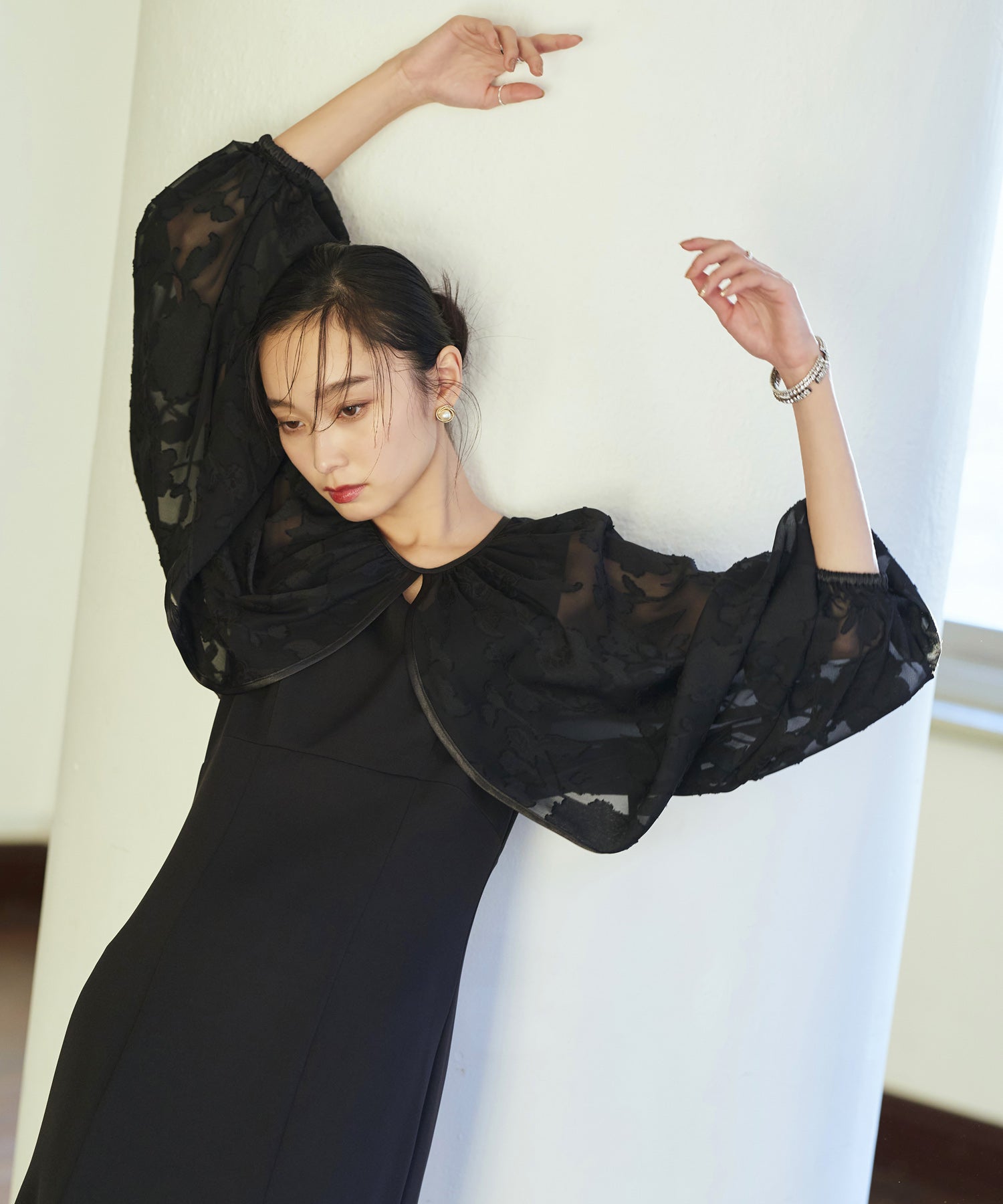 ルイルエブティック RUIRUE BOUTIQUE シアージャカードボレロ＆ナローマーメイドドレス （ブラック） ブラック