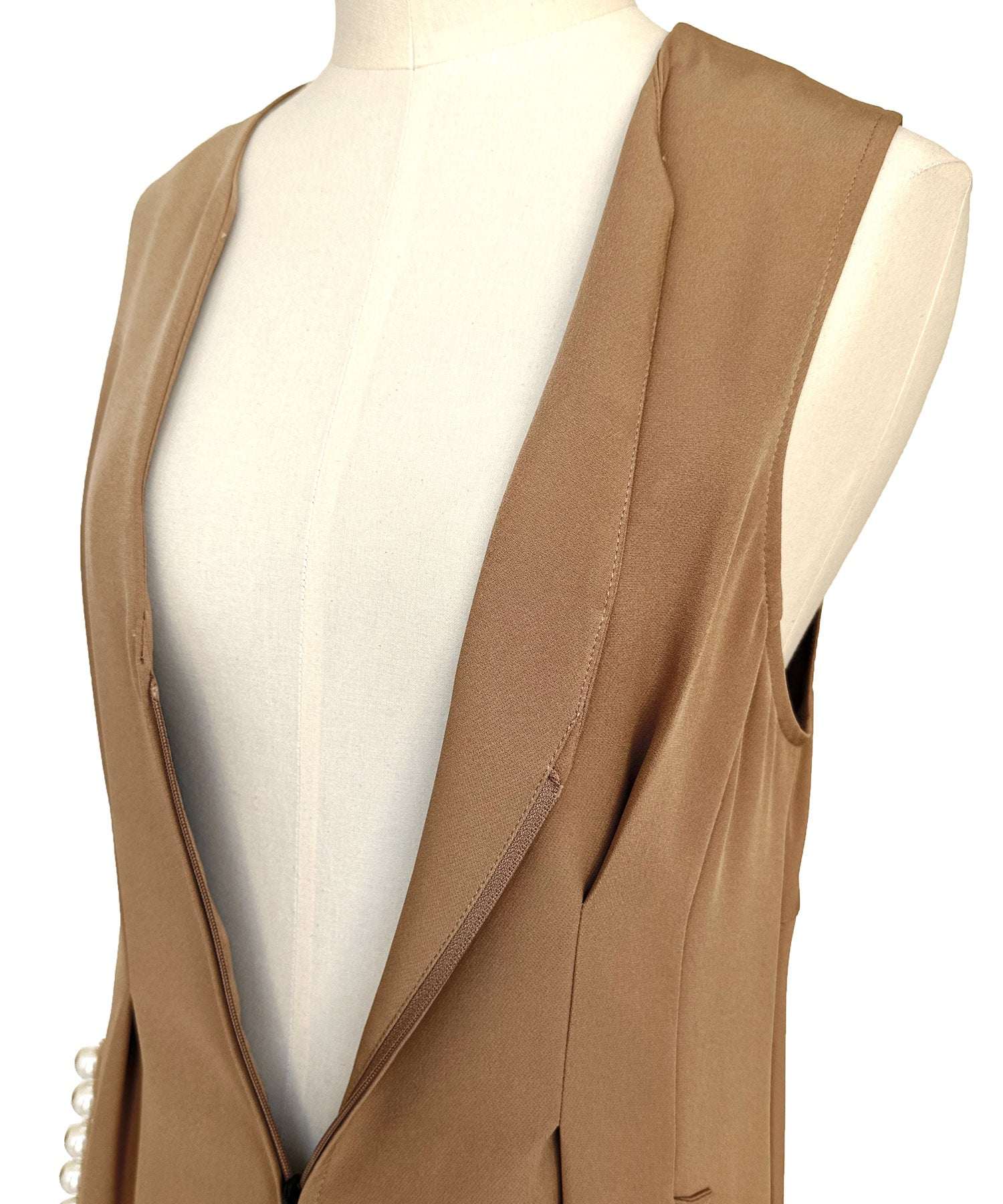 ルイルエブティック RUIRUE BOUTIQUE 【着脱楽々♪フロントファスナーシリーズ】パールモチーフ 2wayジレワンピース