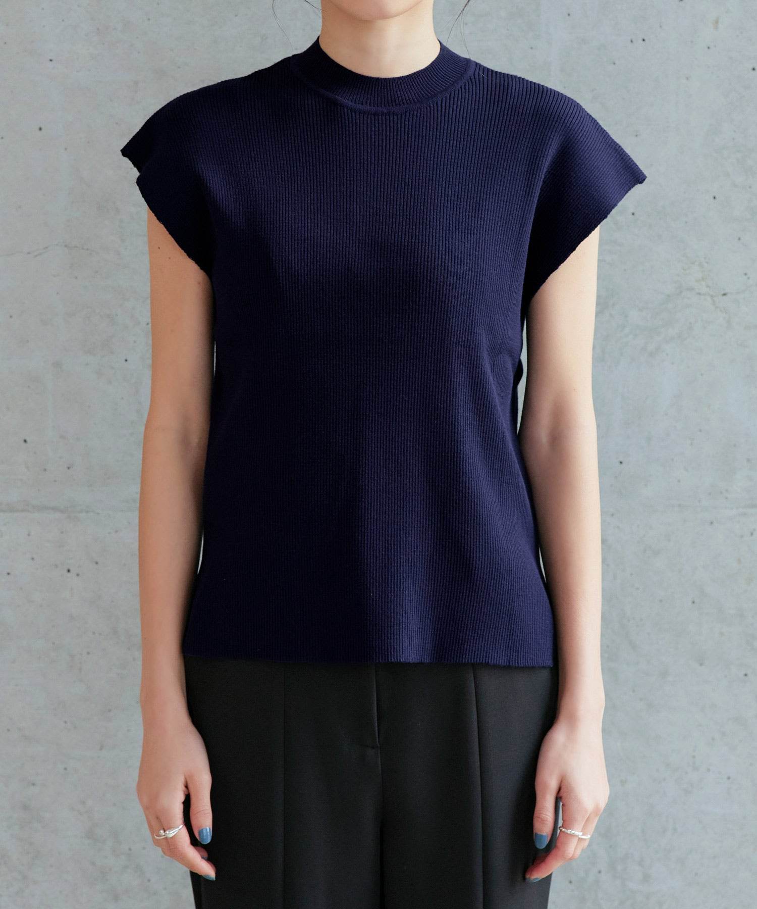 ルイルエブティック RUIRUE BOUTIQUE 選べるデザイン バック釦 フレンチリブニット（Aタイプ/メタル釦） （メタル釦/ブラウン） メタル釦/ブラウン