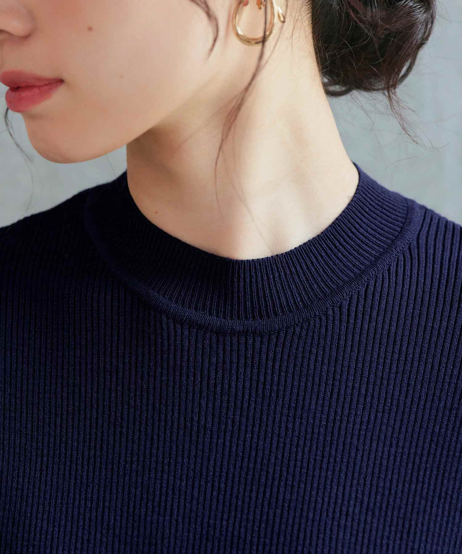 ルイルエブティック RUIRUE BOUTIQUE 選べるデザイン バック釦 フレンチリブニット（Aタイプ/メタル釦） （メタル釦/ブラウン） メタル釦/ブラウン