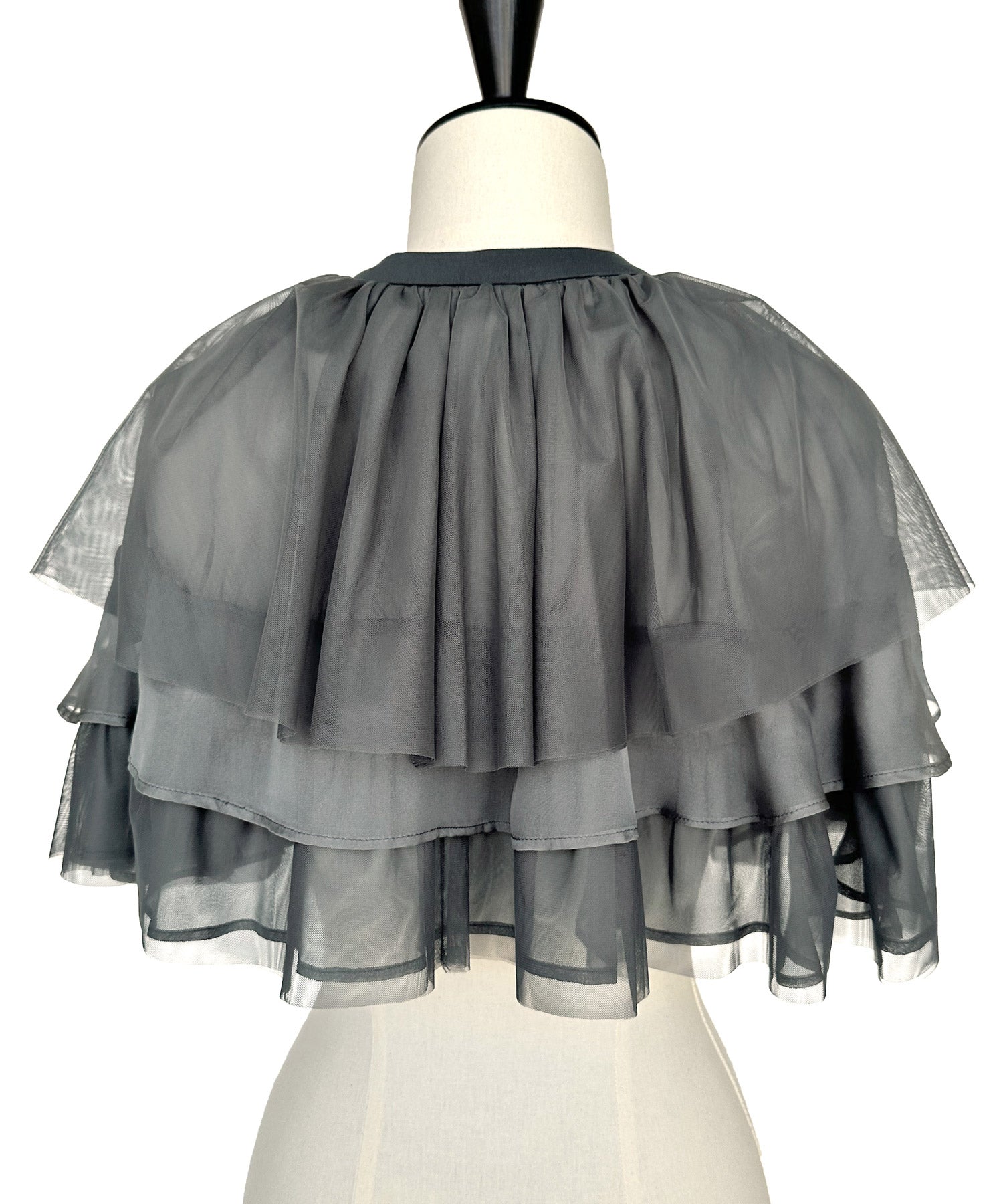RUIRUE BOUTIQUE 【Multi-WAY】 Layered Sheer Cape & Flare Pants Dress Set Up