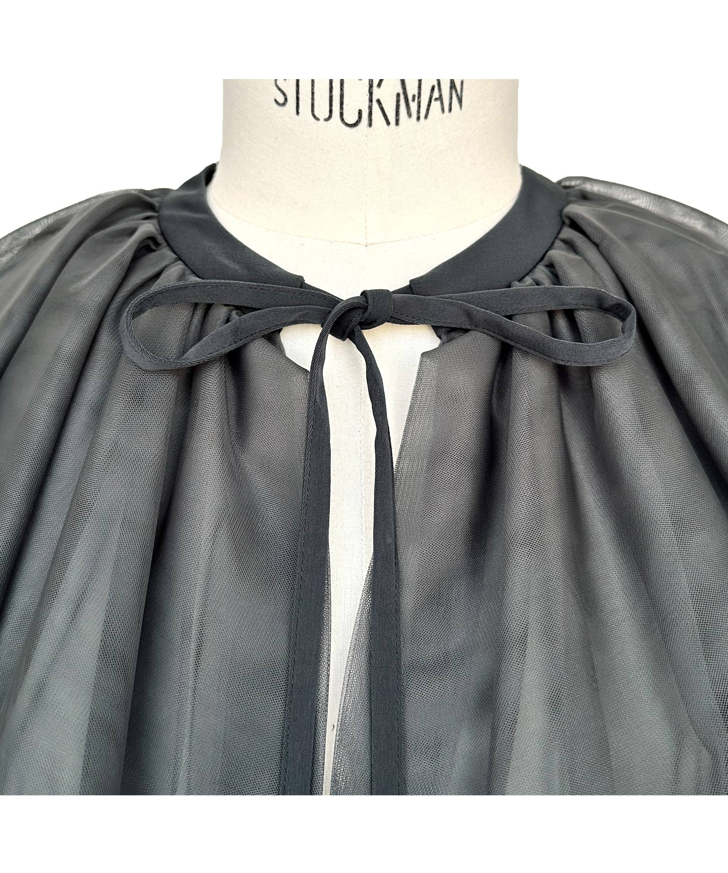 RUIRUE BOUTIQUE 【Multi-WAY】 Layered Sheer Cape & Flare Pants Dress Set Up