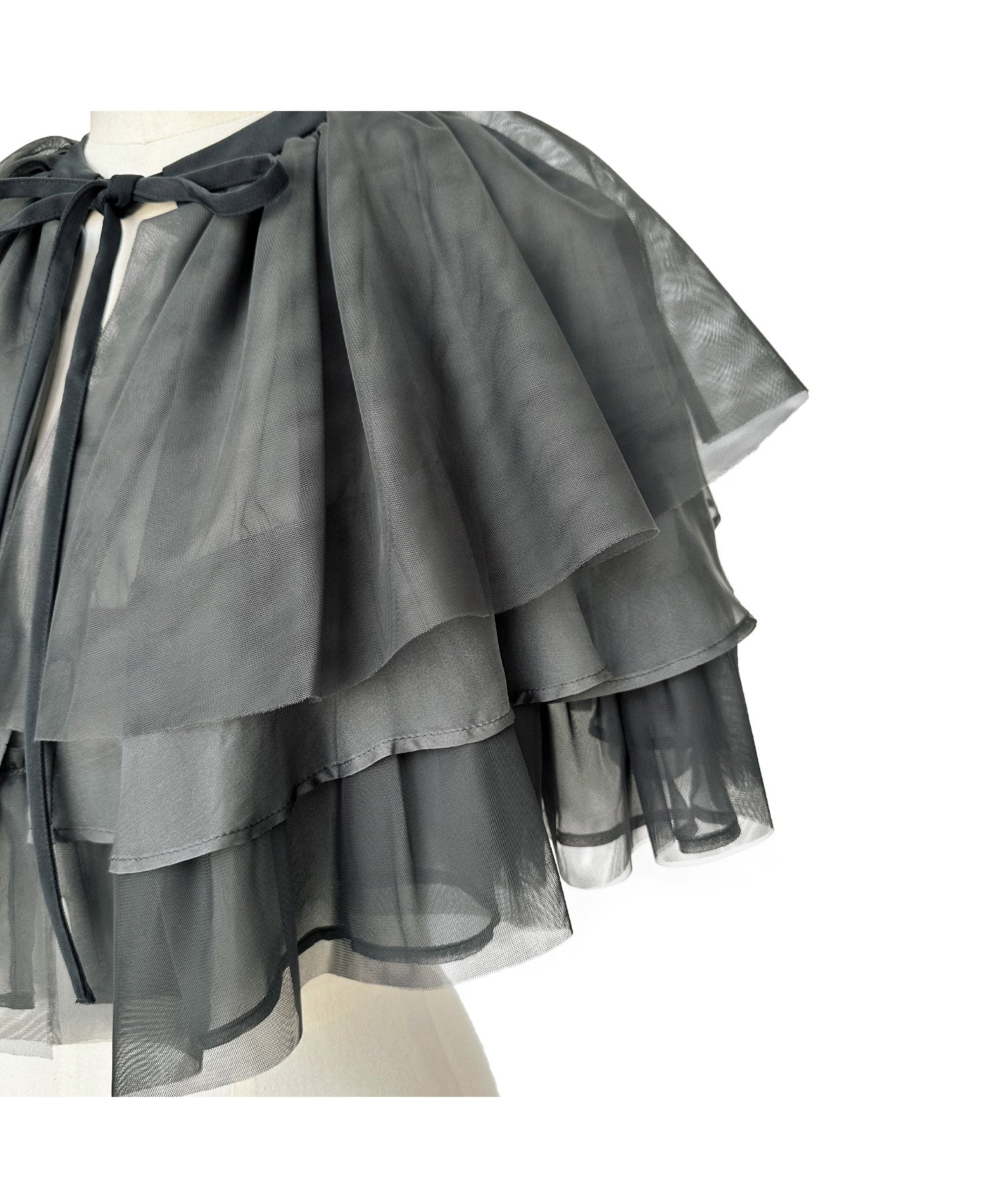 RUIRUE BOUTIQUE 【Multi-WAY】 Layered Sheer Cape & Flare Pants Dress Set Up