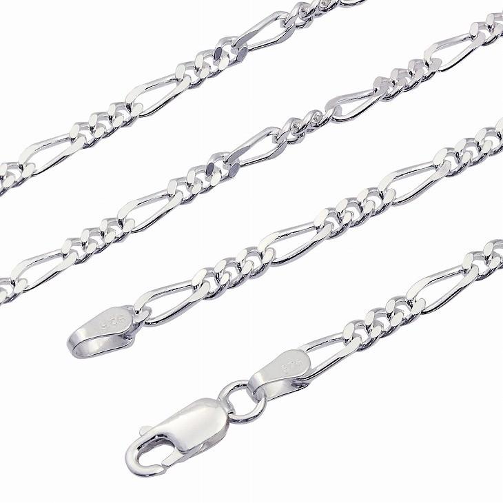 シアーズ Sears シルバー925 SILVER 925 フィガロ2面チェーン 幅 3.4mm 長さ 40cm （シルバー） シルバー