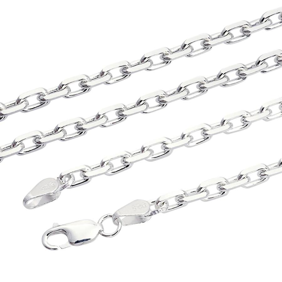 シアーズ Sears あずき 4面カット チェーン ネックレス シルバー sv 925 幅 4.8mm 40cm （シルバー） シルバー