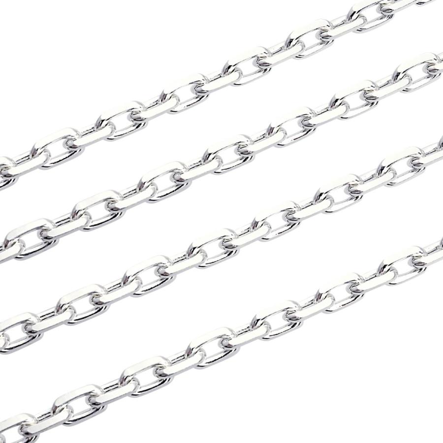 シアーズ Sears あずき 4面カット チェーン ネックレス シルバー sv 925 幅 4.8mm 40cm （シルバー） シルバー