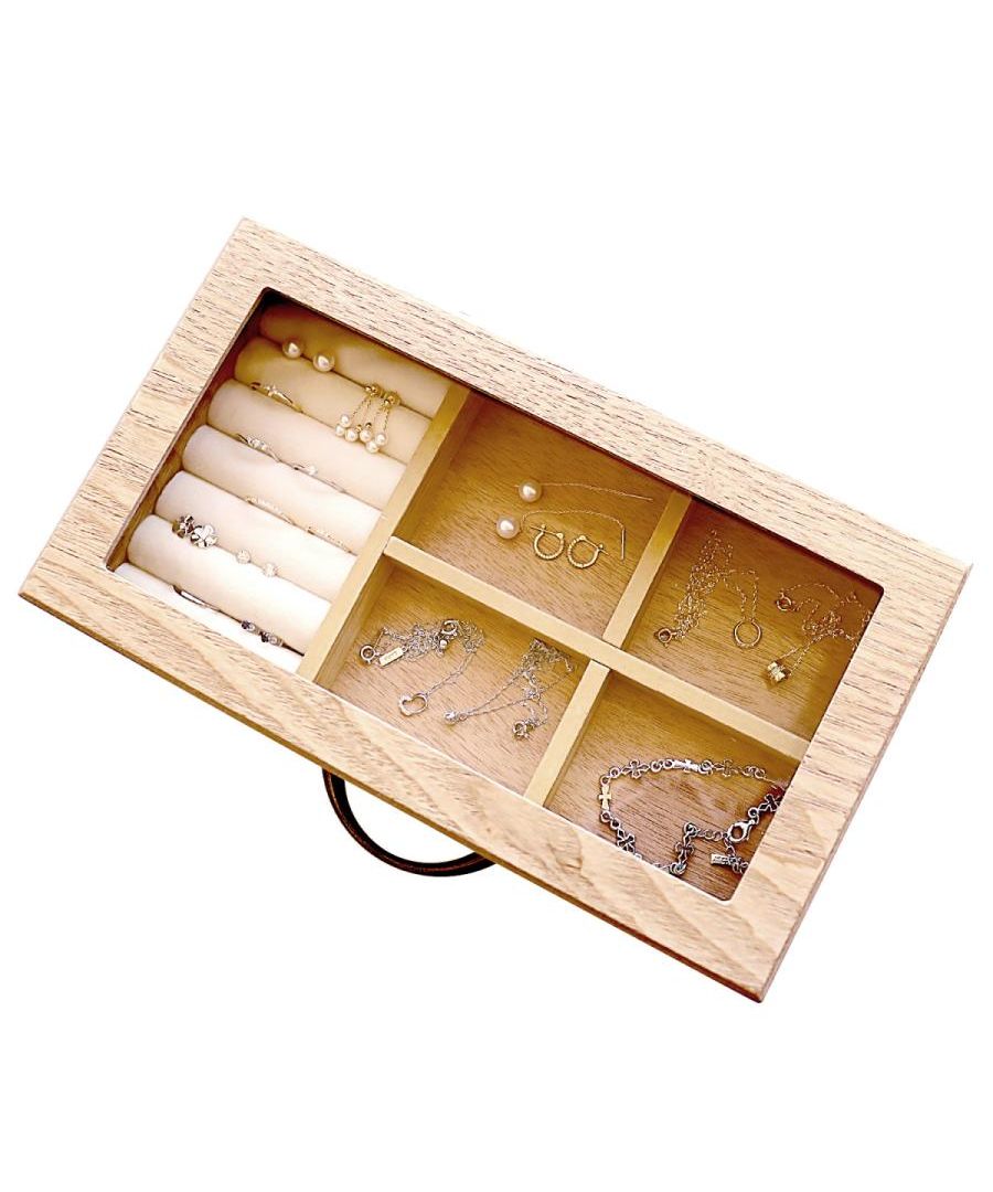 Sears Jewelry Box Wooden Jewelry Box Accessory Box Necklace Ring Earring Storage Large Capacity
