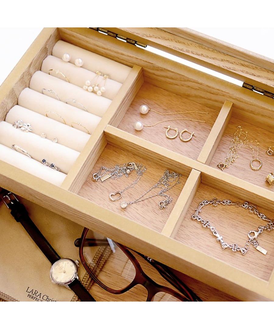 Sears Jewelry Box Wooden Jewelry Box Accessory Box Necklace Ring Earring Storage Large Capacity