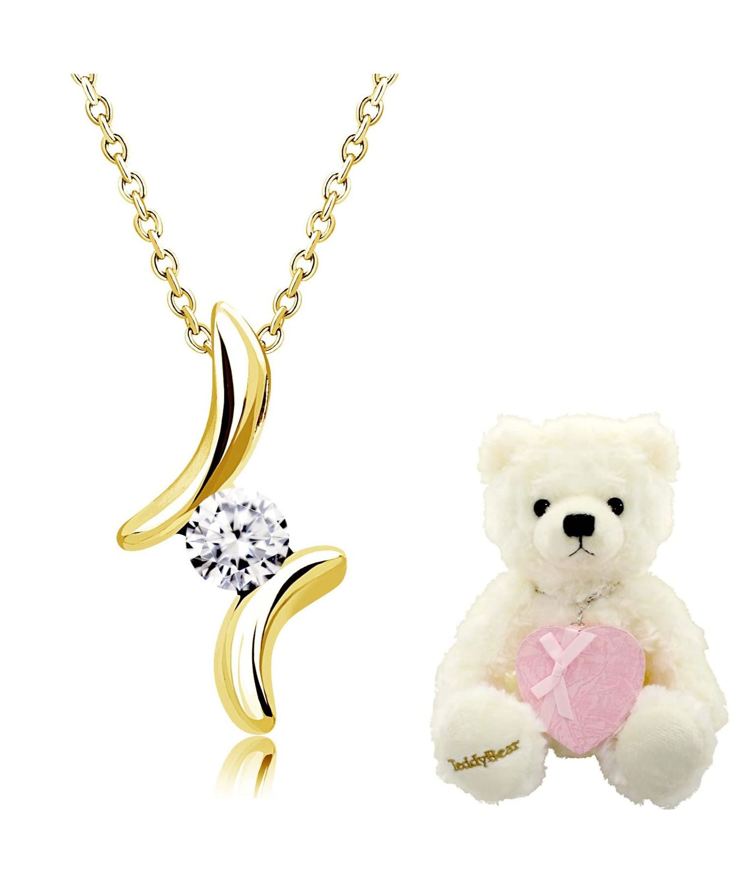 シアーズ Sears シアーズ ネックレス レディース テディベア キュービックジルコニア CZ 1粒 ドロップ sp2361ーtdtー01 誕生日 プレゼント レディース プレゼン （イエローゴールド） イエローゴールド