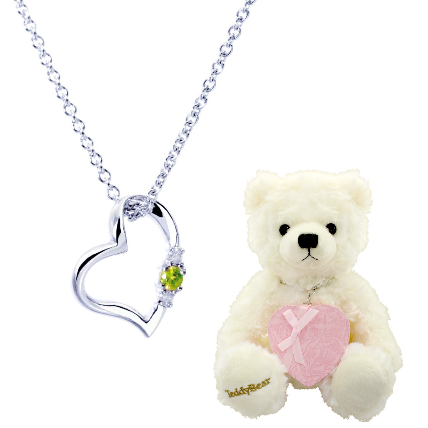 シアーズ Sears テディベア：ホワイト/8月ペリドット （テディベア：ホワイト/8月ペリドット） テディベア：ホワイト/8月ペリドット