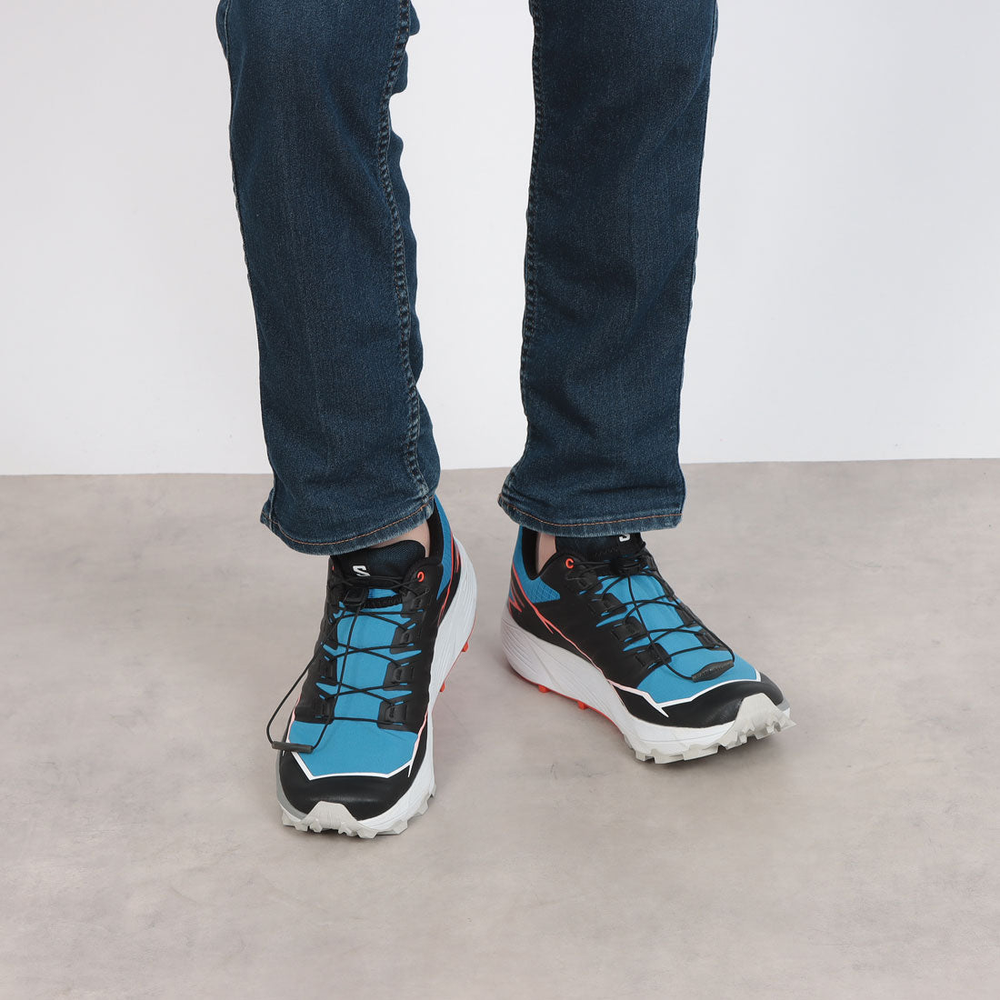 サロモン SALOMON THUNDERCROSS トレイルランニングシューズ （ブルー×ブラック×トマト） ブルー×ブラック×トマト