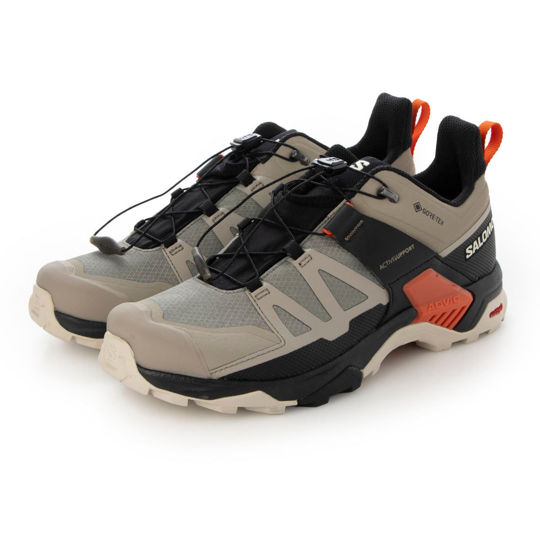 サロモン SALOMON X ULTRA 4 GTX ハイキングシューズ （カーキ×ブラック×チェリー） カーキ×ブラック×チェリー