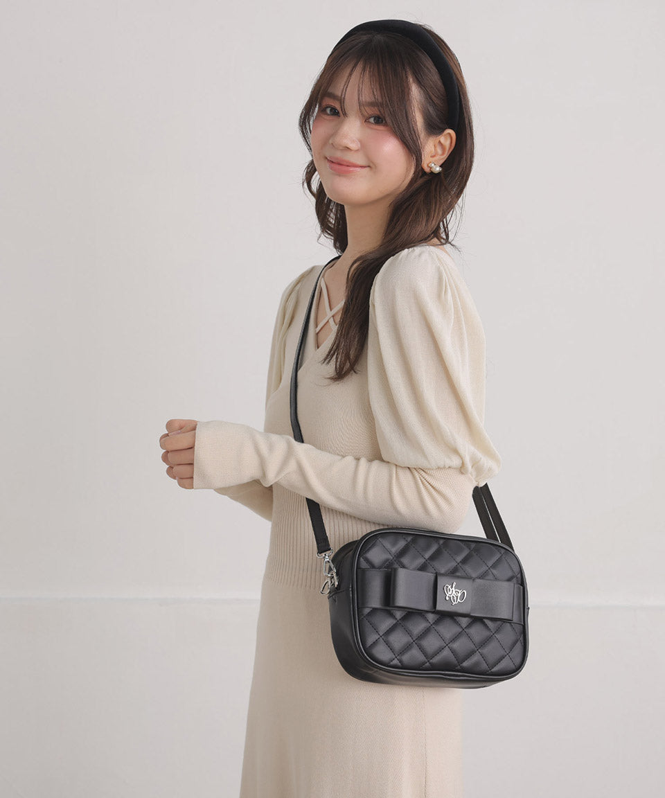 シークレットドア SecretDoor りぼん リボン ショルダーバッグ ショルダー 肩掛け 斜め掛け 斜めがけ キルト キルティング 千鳥 千鳥柄 チェック柄 ホイップ