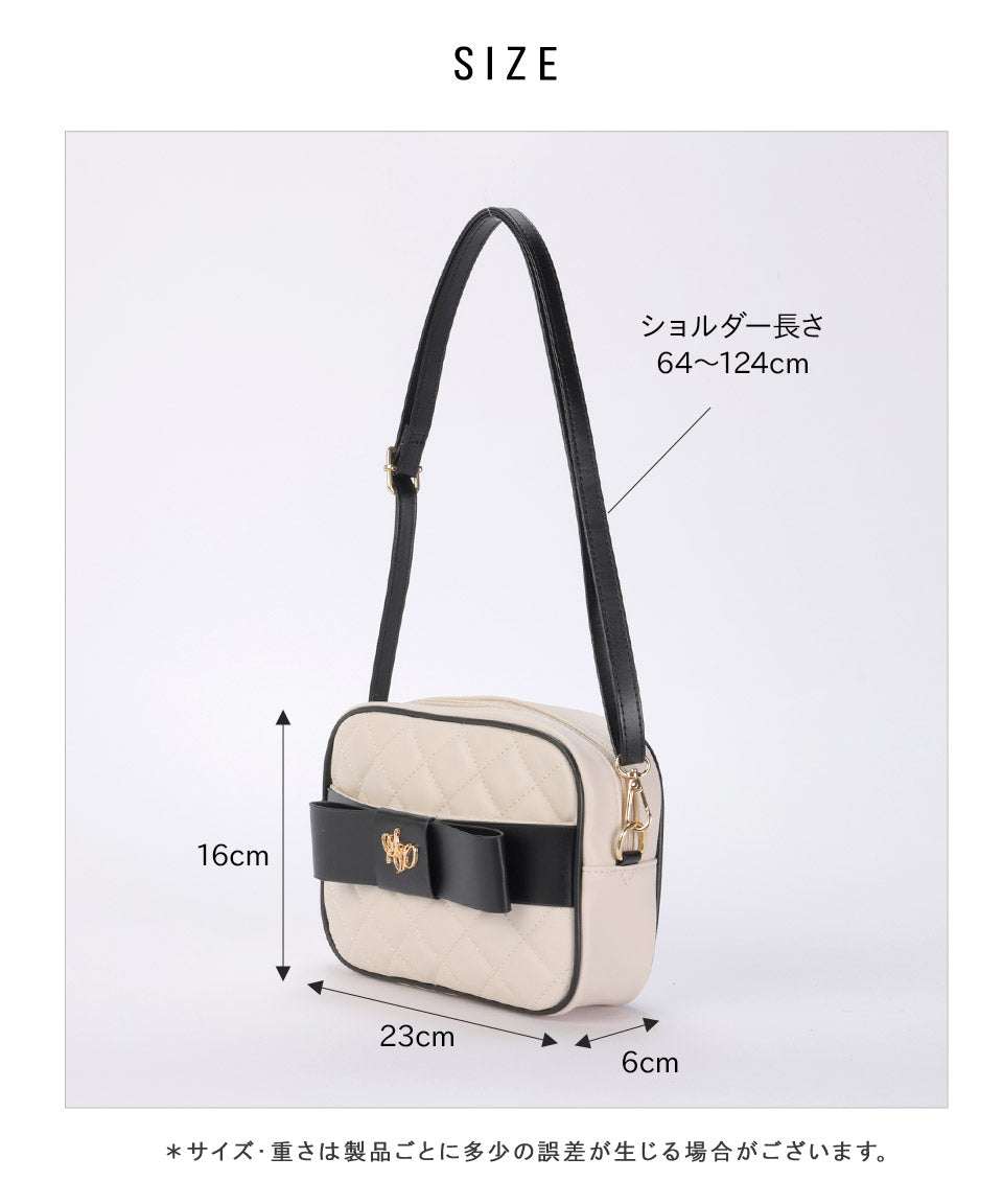 シークレットドア SecretDoor りぼん リボン ショルダーバッグ ショルダー 肩掛け 斜め掛け 斜めがけ キルト キルティング 千鳥 千鳥柄 チェック柄 ホイップ