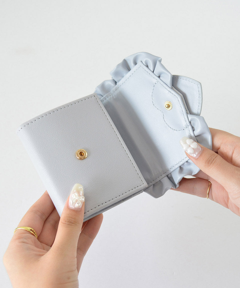 シークレットドア SecretDoor フリル キルト ハート ボックスコイン 三つ折り財布 ミニ財布 メロン