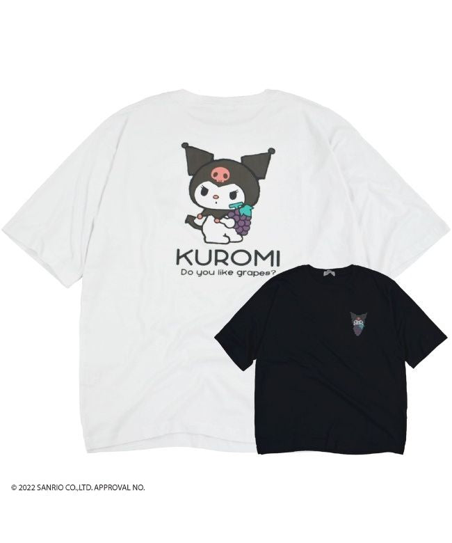 サンリオ Sanrio クロミ サンリオ ビック Tシャツ 半袖 バック プリント フルーツ sanrio M L LL （ブラック） ブラック
