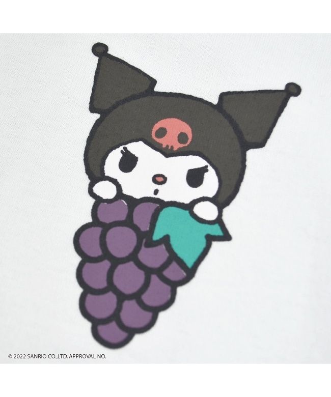サンリオ Sanrio クロミ サンリオ ビック Tシャツ 半袖 バック プリント フルーツ sanrio M L LL （ブラック） ブラック