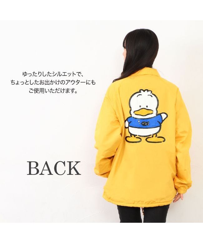Sanrio Duck Peckle COACH Jacket Yellow Outer Sanrio Characters Fall Winter Spring Sports Event Watching Men's Women's