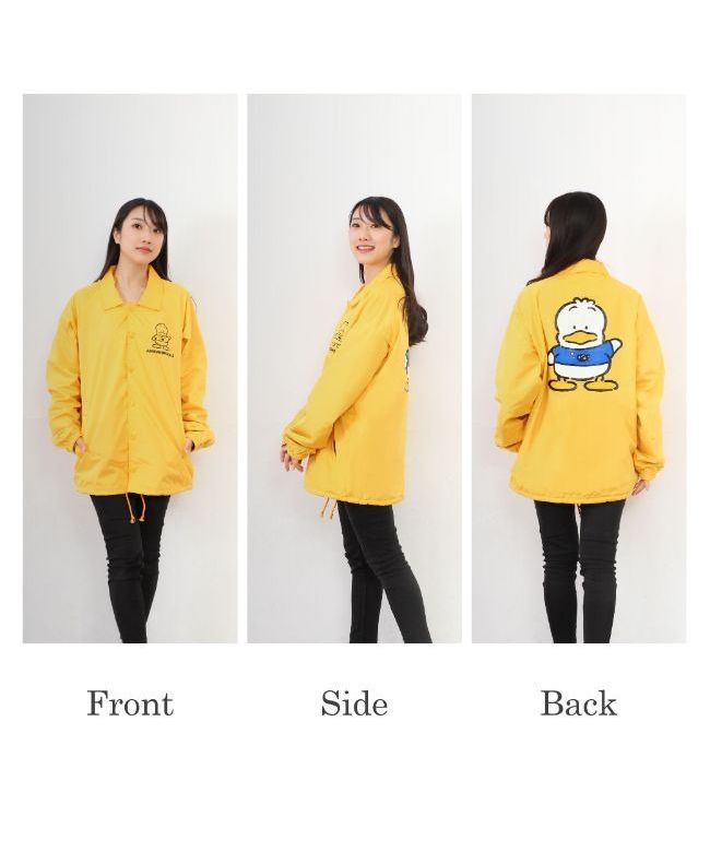 Sanrio Duck Peckle COACH Jacket Yellow Outer Sanrio Characters Fall Winter Spring Sports Event Watching Men's Women's