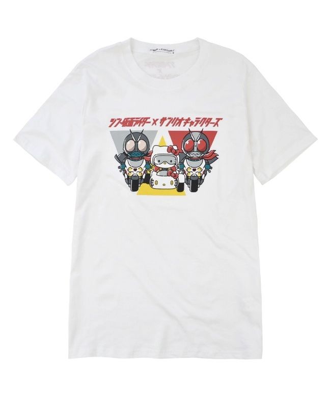 Sanrio x Shin Kamen Rider Collaboration Print T-Shirt Short Sleeve Kamen Rider Sanrio