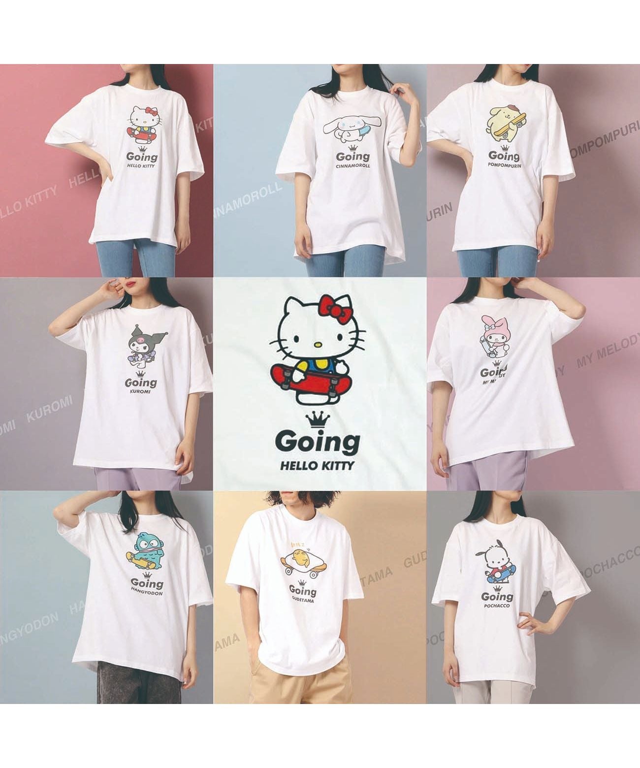 Sanrio Hello Kitty T-shirt Street Sanrio Short Sleeve M L LL Characters