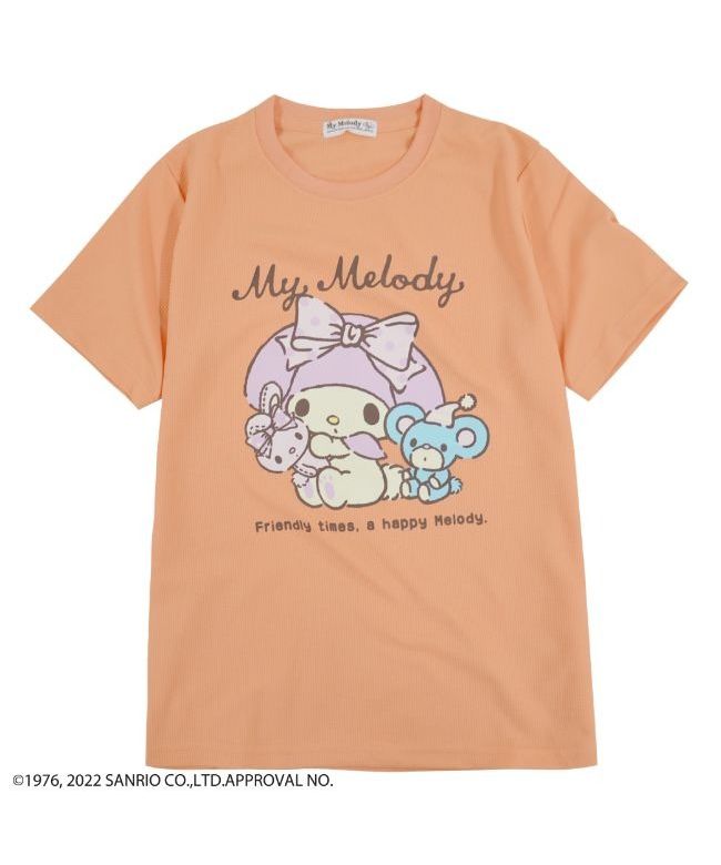 サンリオ Sanrio マイメロディ  ドライワッフル 半袖 Tシャツ ハーフパンツ  セット マイメロ レディース M L LL （サーモンピンク） サーモンピンク