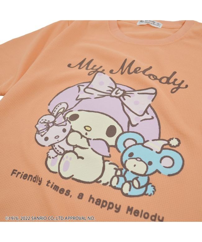 サンリオ Sanrio マイメロディ  ドライワッフル 半袖 Tシャツ ハーフパンツ  セット マイメロ レディース M L LL （サーモンピンク） サーモンピンク