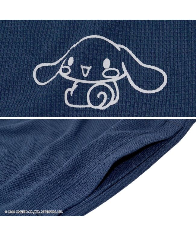 サンリオ Sanrio シナモロール サンリオ Tシャツ ハーフ パンツ 巾着 上下 セット 部屋着 プリント sanrio （ホワイトxネイビー） ホワイトxネイビー