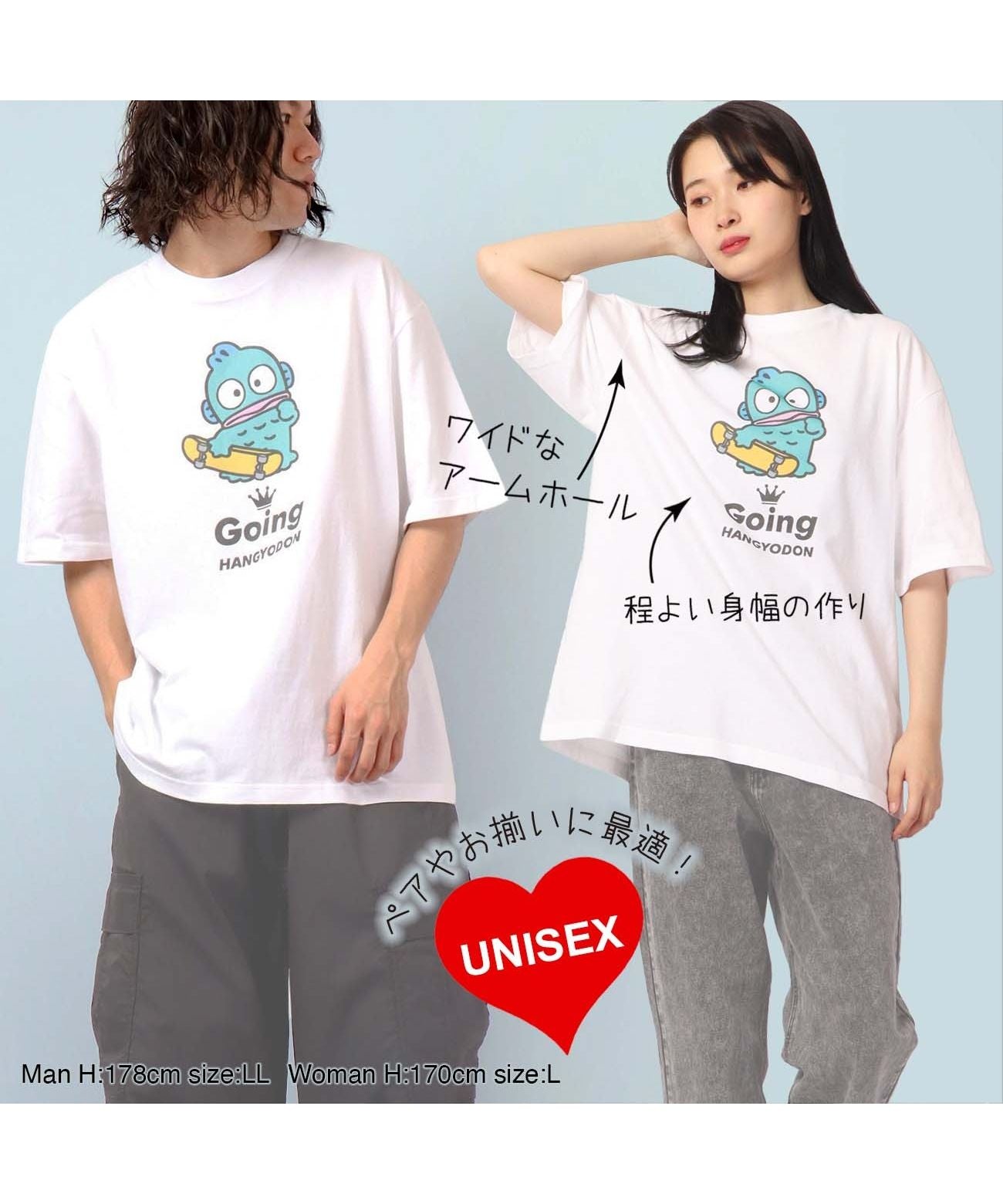 Sanrio Hangyodon T-shirt Skateboard Street Sanrio Short Sleeve M L LL Characters