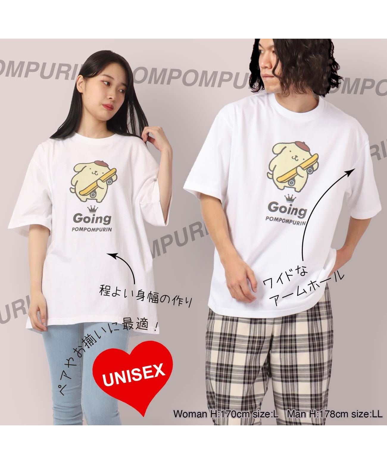 Sanrio Pompompurin T-shirt Street Sanrio Short Sleeve M L LL Characters