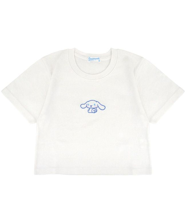 Sanrio Cinnamoroll T-shirt Chibi T Sanrio Characters Embroidery Women's Short Length Short Sleeve