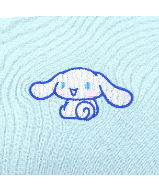 Sanrio Cinnamoroll T-shirt Chibi T Sanrio Characters Embroidery Women's Short Length Short Sleeve
