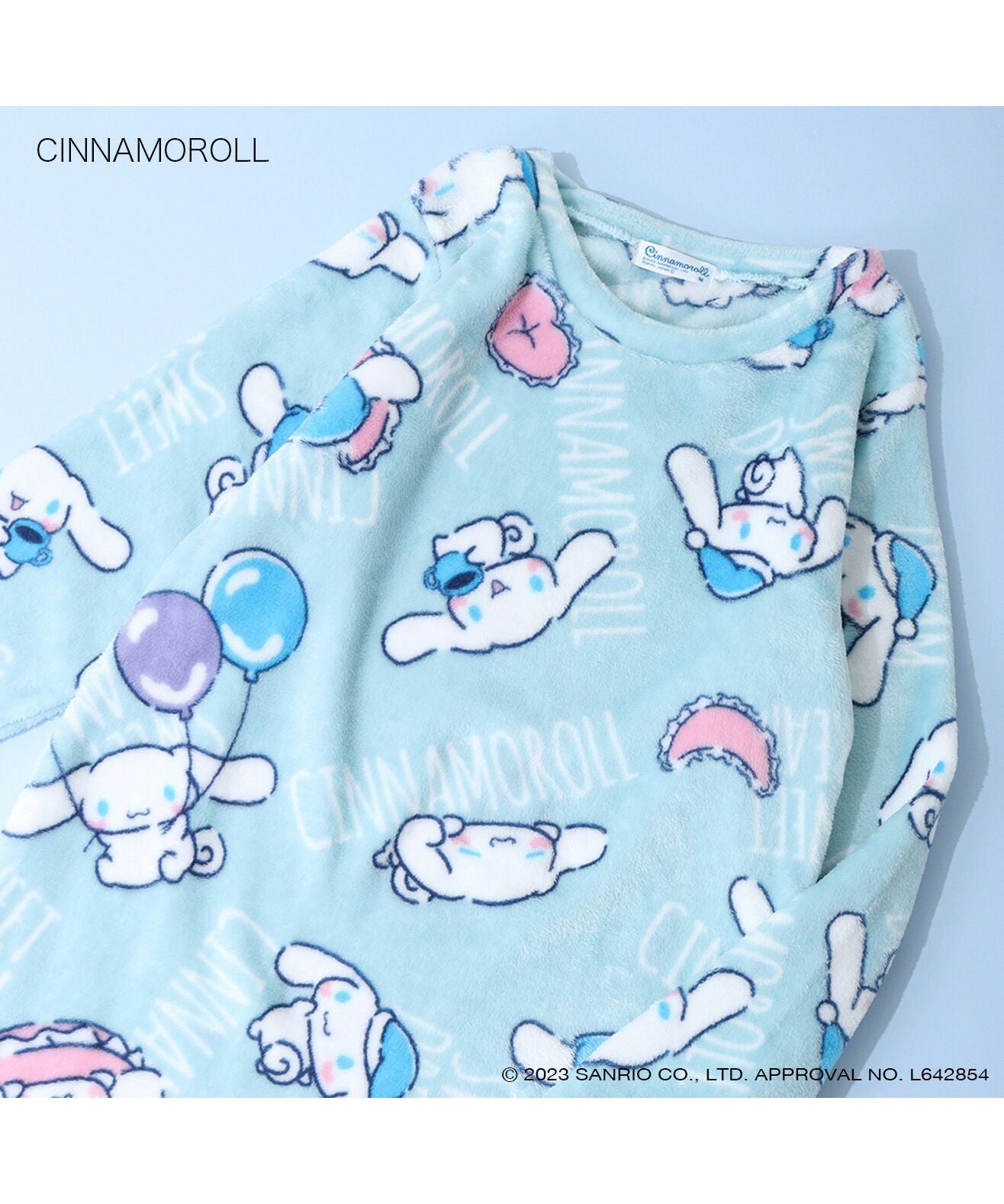 Sanrio Cinnamoroll Roomwear Fleece One-Piece Fleece Roomwear Pajamas Sanrio Characters Size L