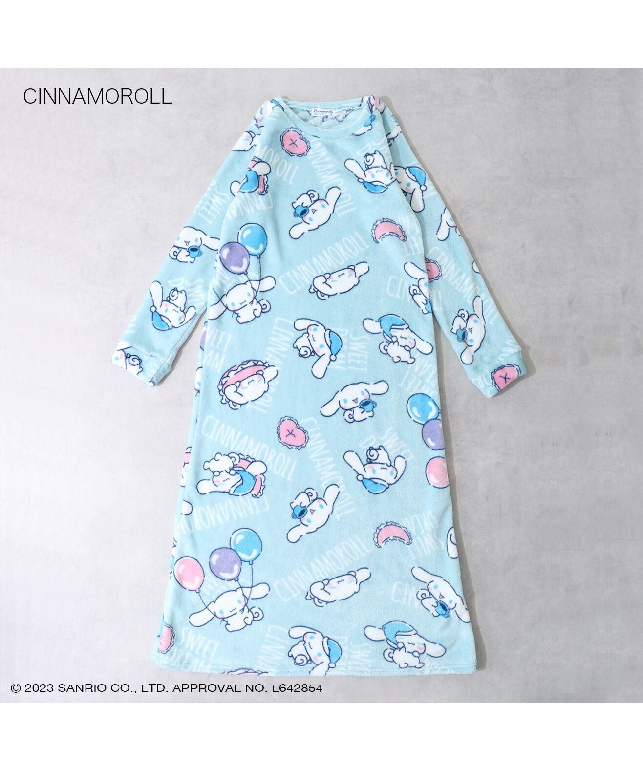 Sanrio Cinnamoroll Roomwear Fleece One-Piece Fleece Roomwear Pajamas Sanrio Characters Size L