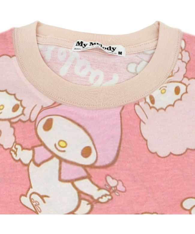 Sanrio My Melody My Melo T-shirt All-over Print Short Sleeve Sanrio Characters Print Men's Women's