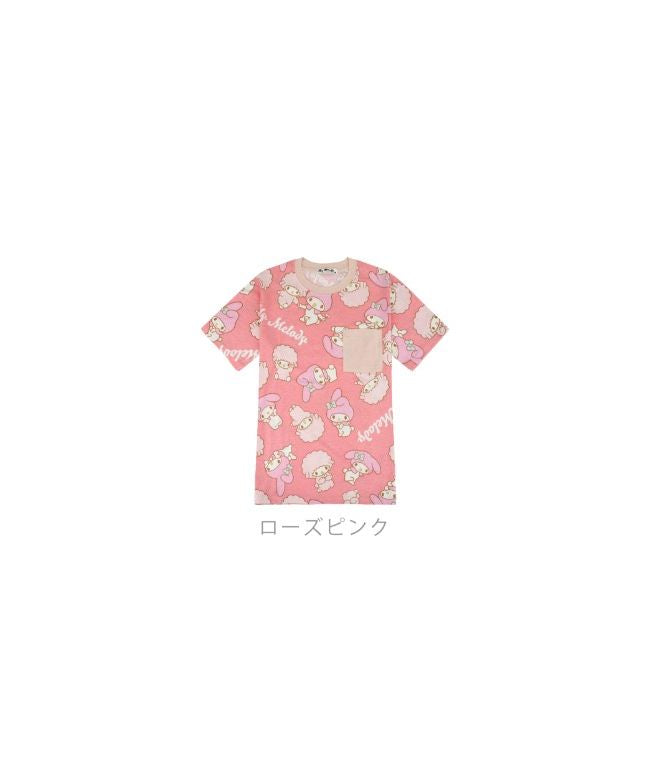 Sanrio My Melody My Melo T-shirt All-over Print Short Sleeve Sanrio Characters Print Men's Women's