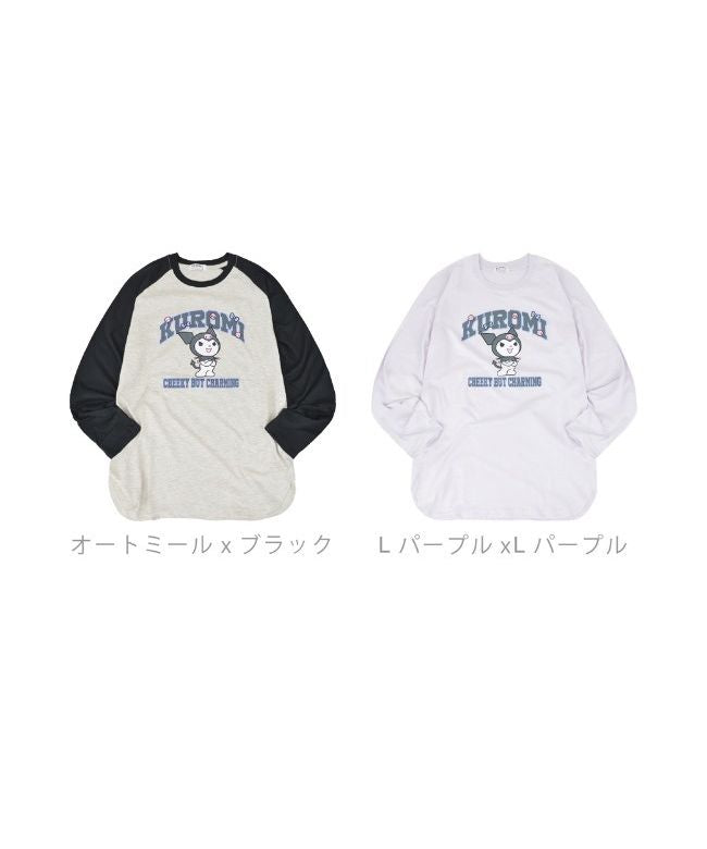 サンリオ Sanrio クロミ ロンT 長袖 Tシャツ ラグラン サンリオ キャラクターズ （Lパープル×パープル） Lパープル×パープル