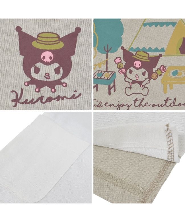 サンリオ Sanrio クロミ 大版型 T恤 短袖 口袋附 B-米白xL紫 LL