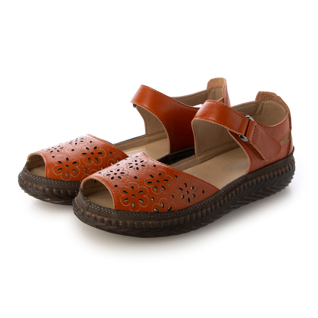 スペシャリテ Specialites ソフトレザーカジュアルサンダル （オレンジ） オレンジ