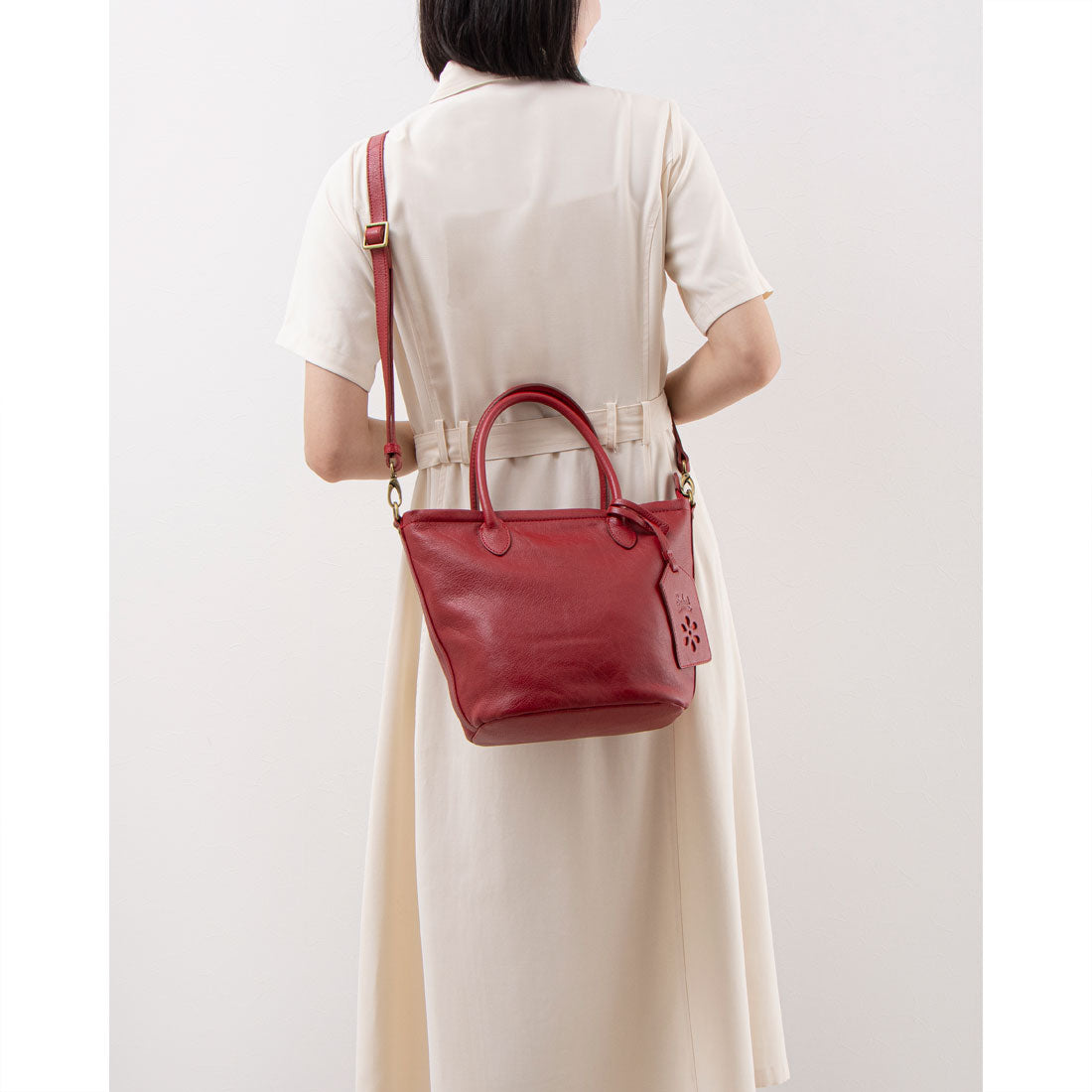 [Genuine Leather] Sabet Vegetable Tanned Leather 2-Way Shoulder Tote