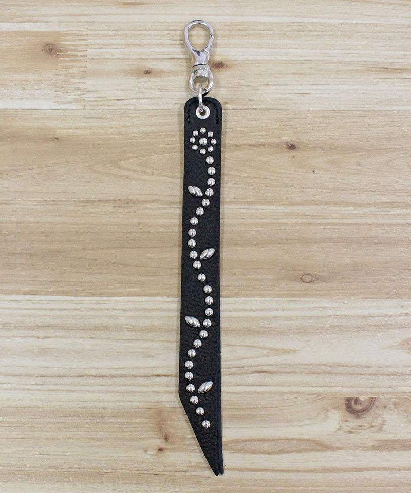 ショット Schott FLOWER STUDS LEATHER KEY HOLDER フラワースタッズ レザー キーホルダー 小物 メンズ ブランド （1-ブラック） 1-ブラック