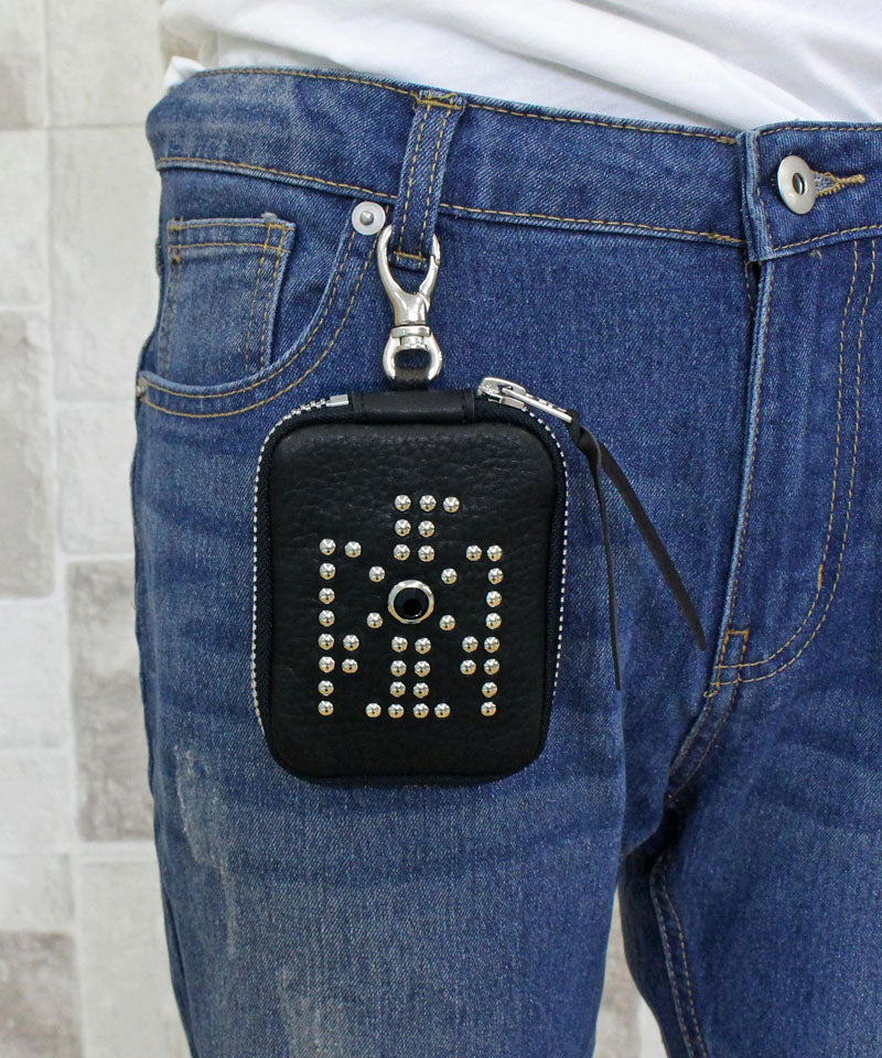 ショット Schott EAGLE STUDS LEATHER MALCH CASE イーグルスタッズ マルチケース レザーパース 小物 メンズ ブランド （1-ブラック） 1-ブラック