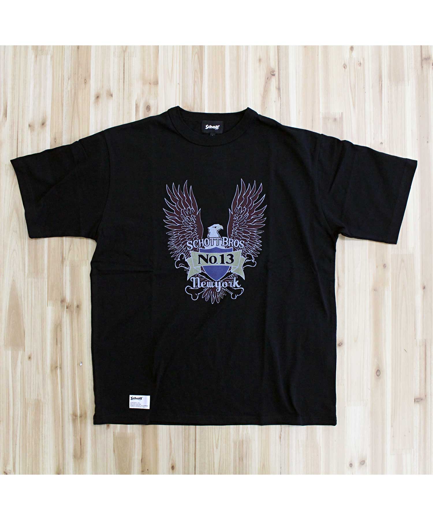 ショット Schott T-SHIRT EAGLE イーグル 半袖 Tシャツ 綿100％ コットン トップス メンズ 人気 ブランド （2-ホワイト） 2-ホワイト